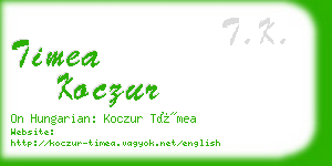 timea koczur business card